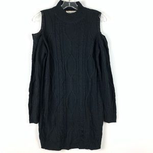 No Comment black cold shoulder tunic sweater